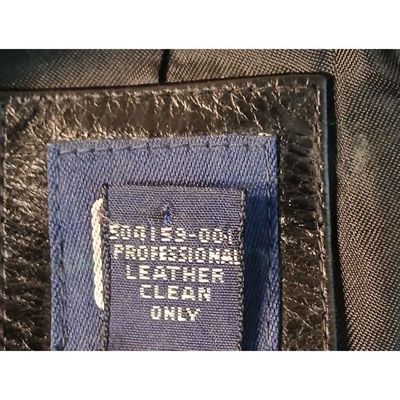 Vintage Gap Womens Medium Genuine Leather Black Jacket Button Up Side Pockets - Picture 5 of 11